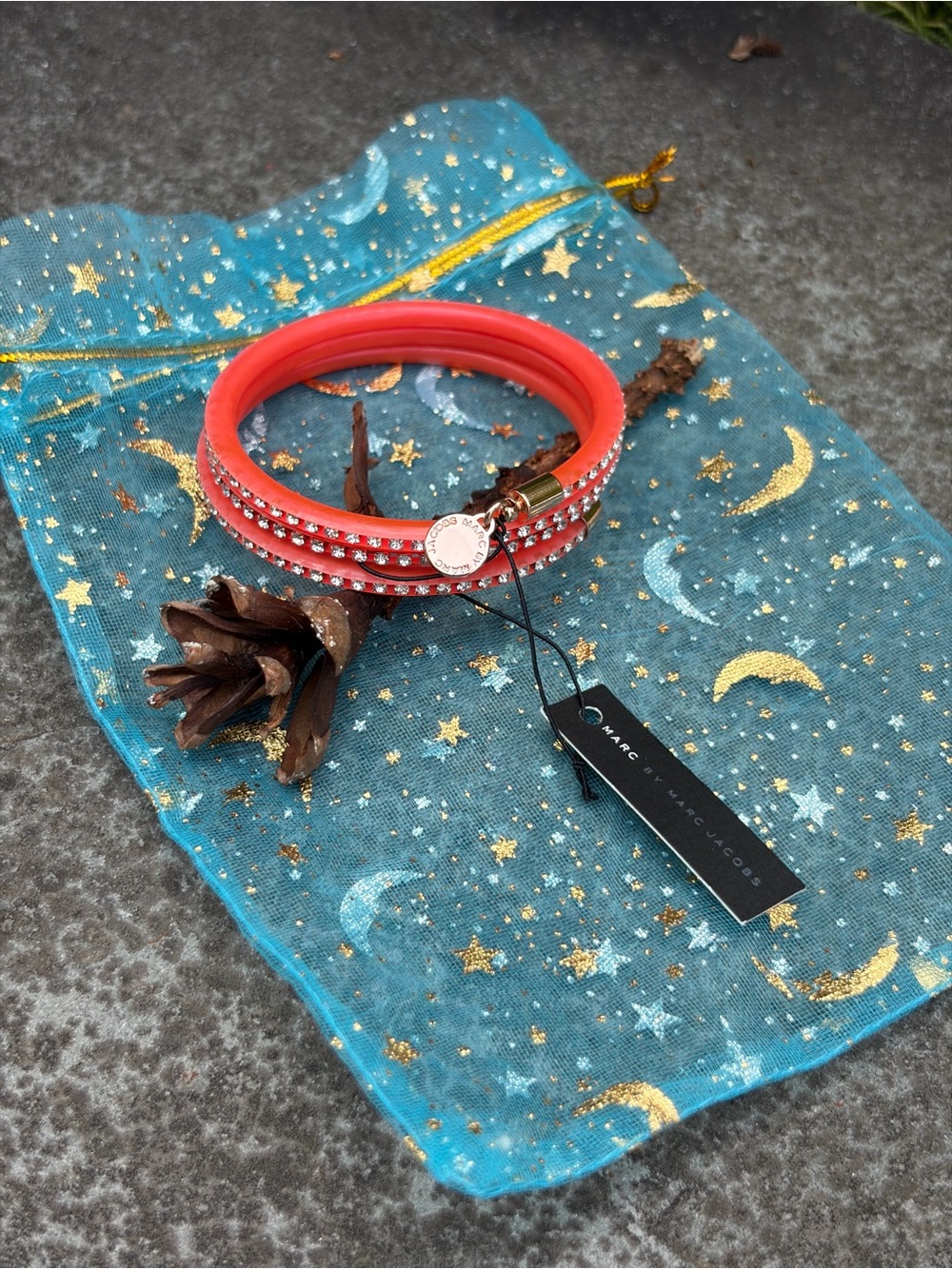 Marc by Marc Jacobs Red Crystal-Detail Wrap Bracelet